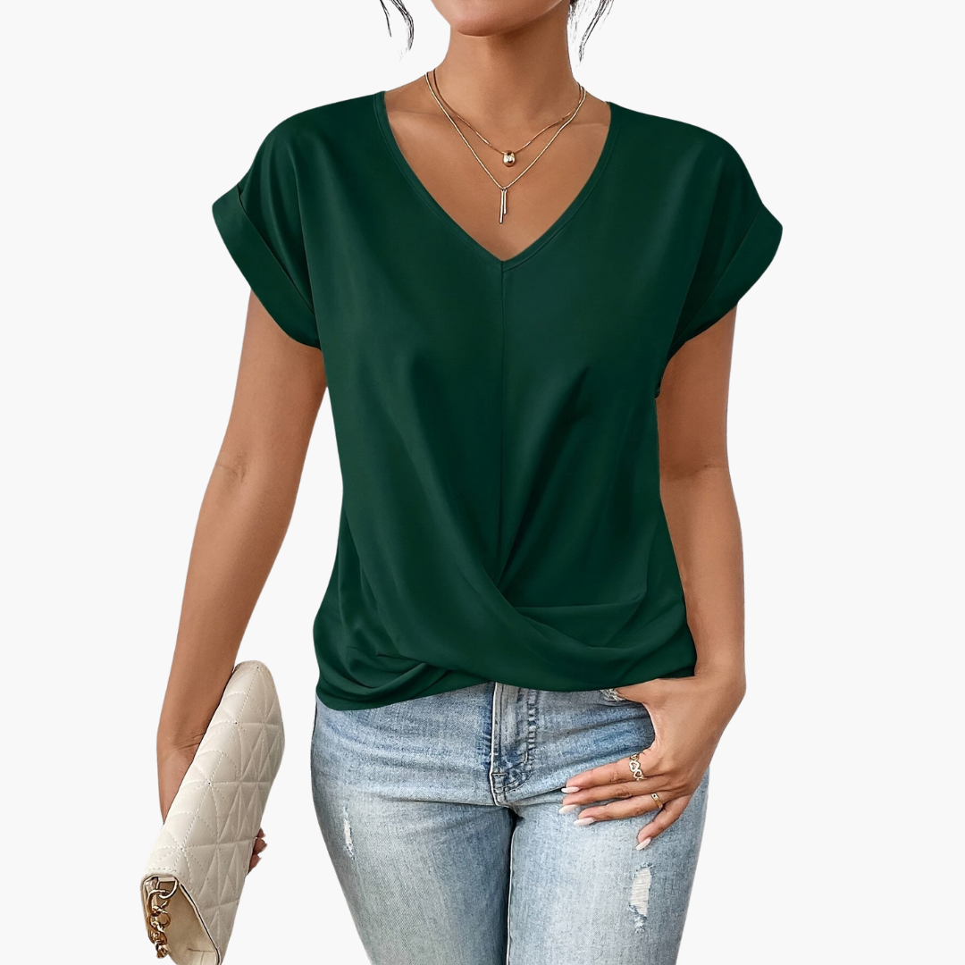 Image of Katelyn | Women's Twist Front V-Neck T-Shirt
