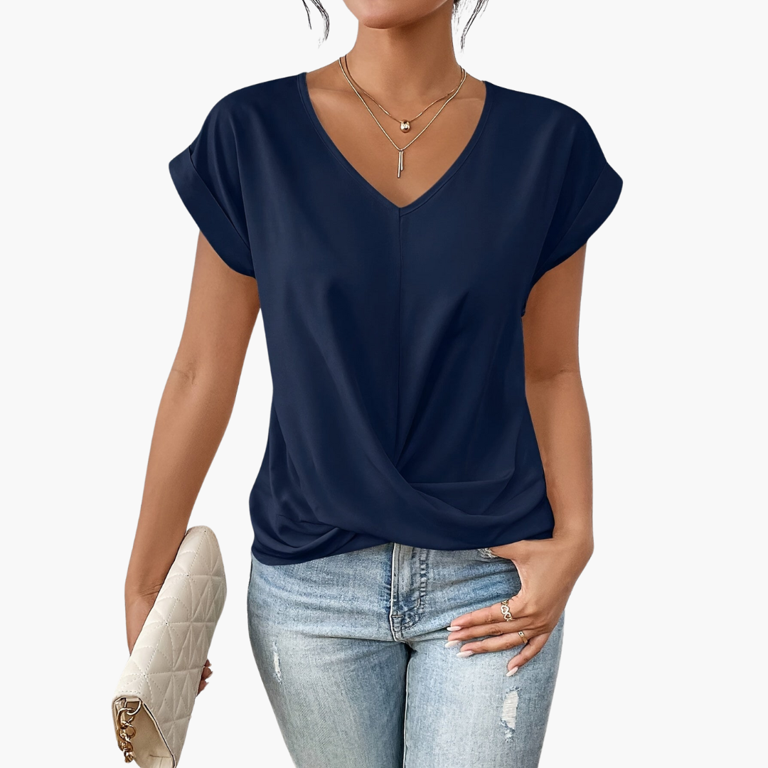 Image of Katelyn | Women's Twist Front V-Neck T-Shirt