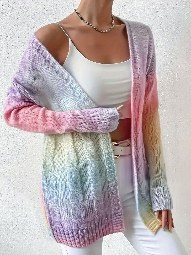 Katelyn | Women's Long Cable Knit Cardigan - Image 1