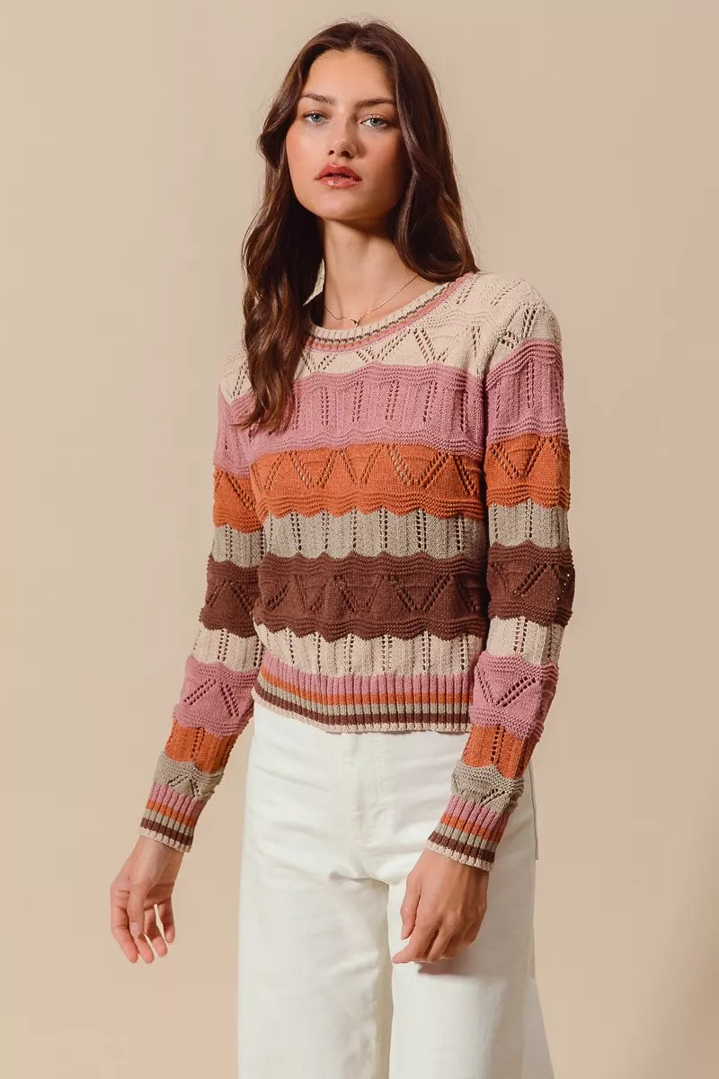 Image of Kathy | Women's Long Sleeve Striped Sweater