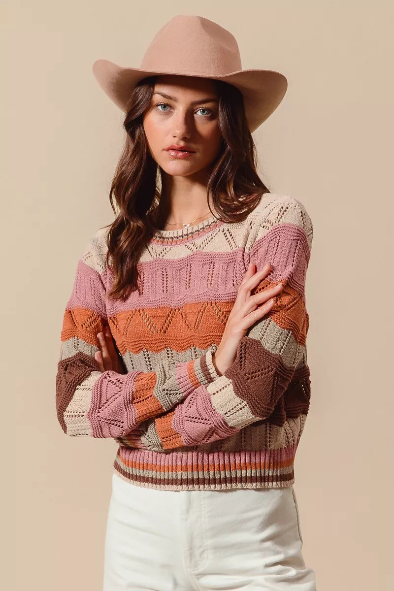Image of Kathy | Women's Long Sleeve Striped Sweater