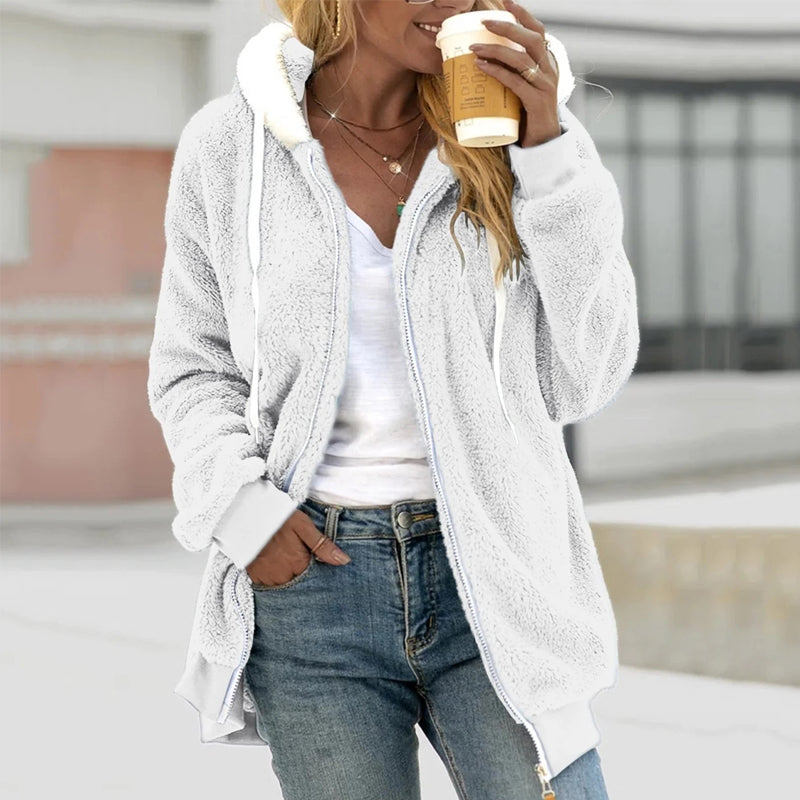 Image of Kay | Women's Hooded Zip-Up Longline Coat