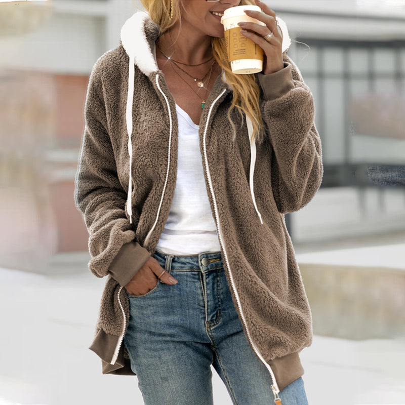 Image of Kay | Women's Hooded Zip-Up Longline Coat