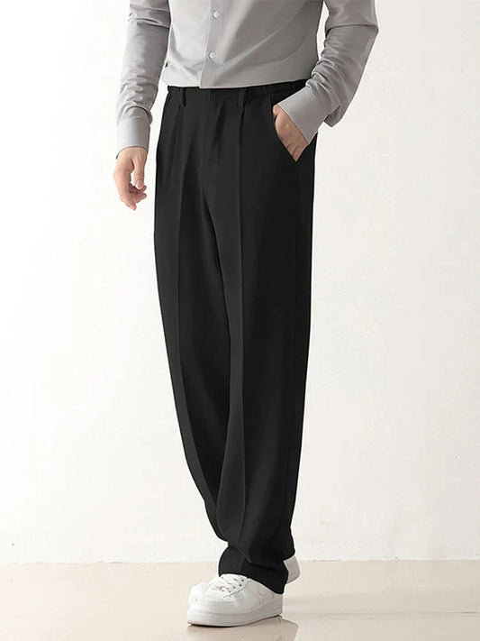 Image of Keegan | Men's Wide Leg Pleated Dress Pants