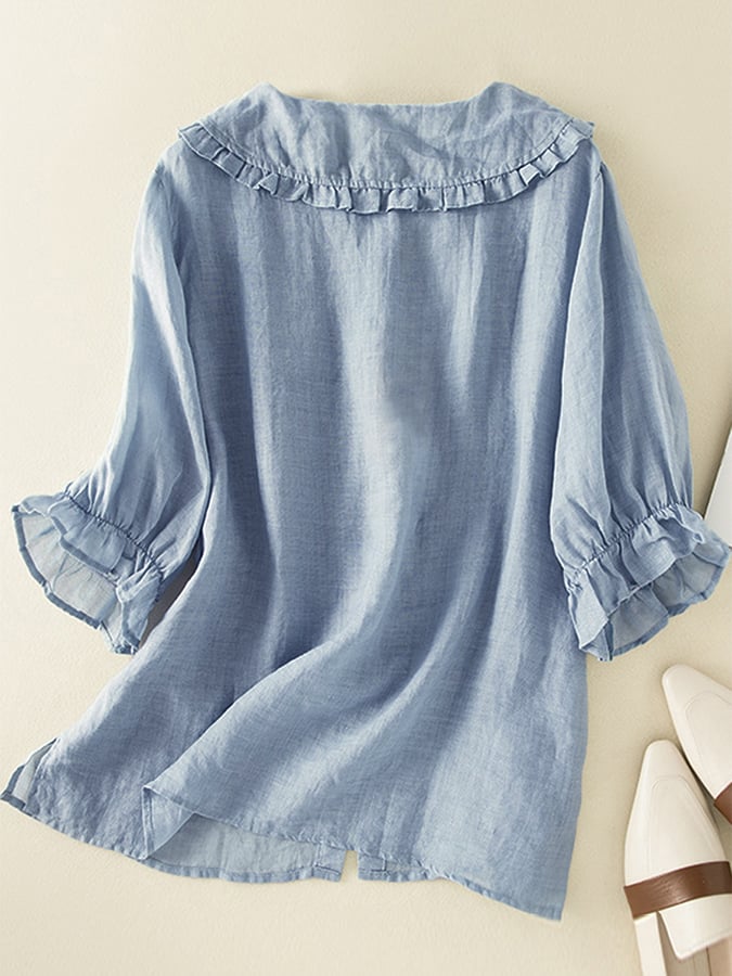 Image of Kelsey | Women's Ruffle Collar Blouse