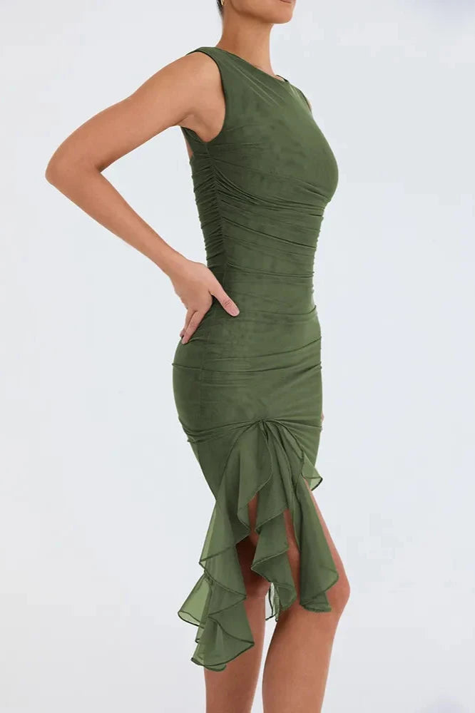 Image of Kelsey | Women's Sleeveless Bodycon Midi Dress
