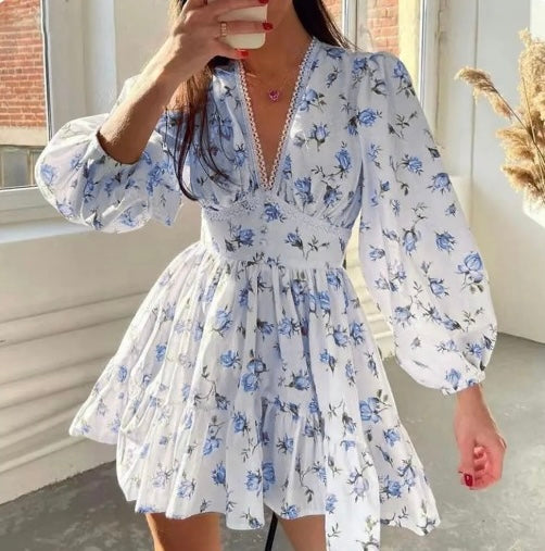 Image of Kelsey | Women's V-Neck A-Line Mini Dress
