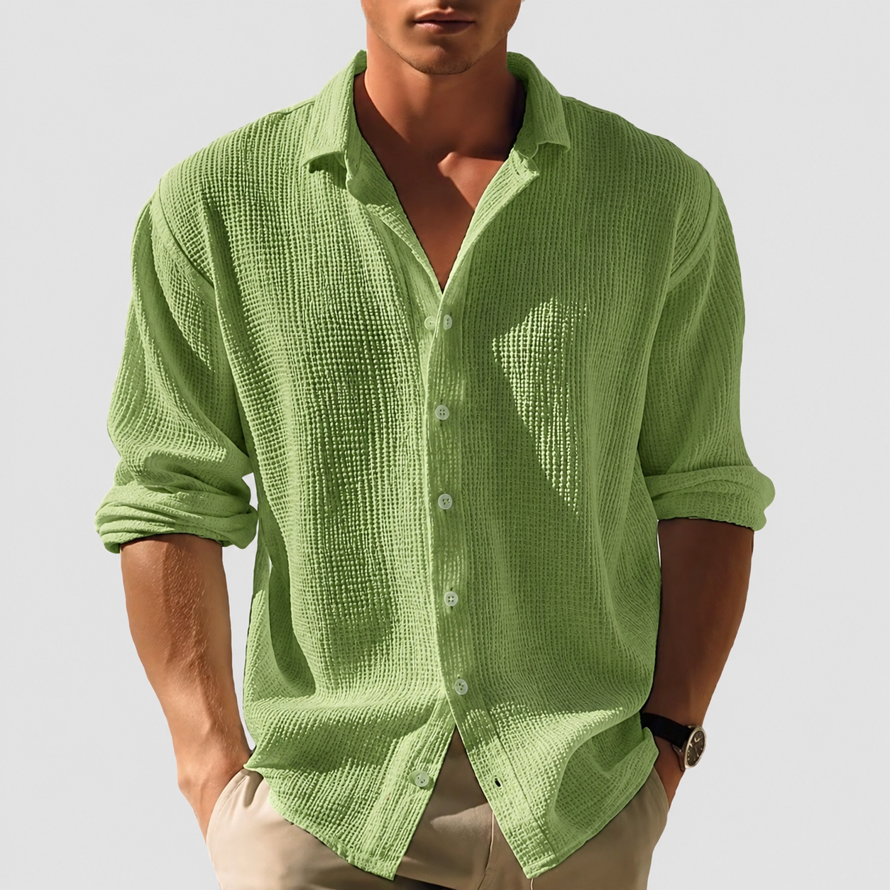 Kelvin | Men's Long Sleeve Button-Down Shirt - Image 1
