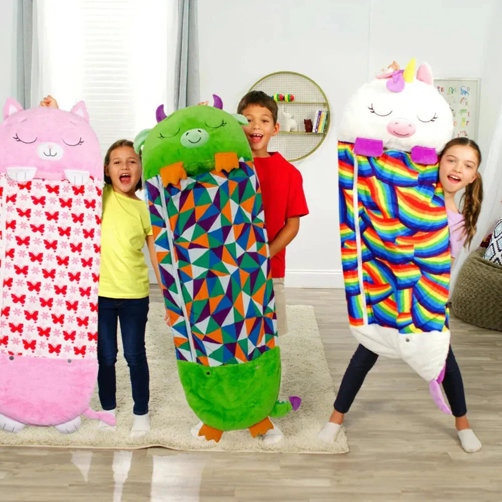Kids' 2-in-1 Sleeping Bag & Cuddle Toy