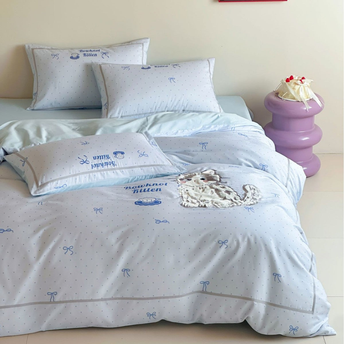 Kids' Duvet Cover Set with Dog Appliqué, Patchwork Design and Soft Cotton Blend