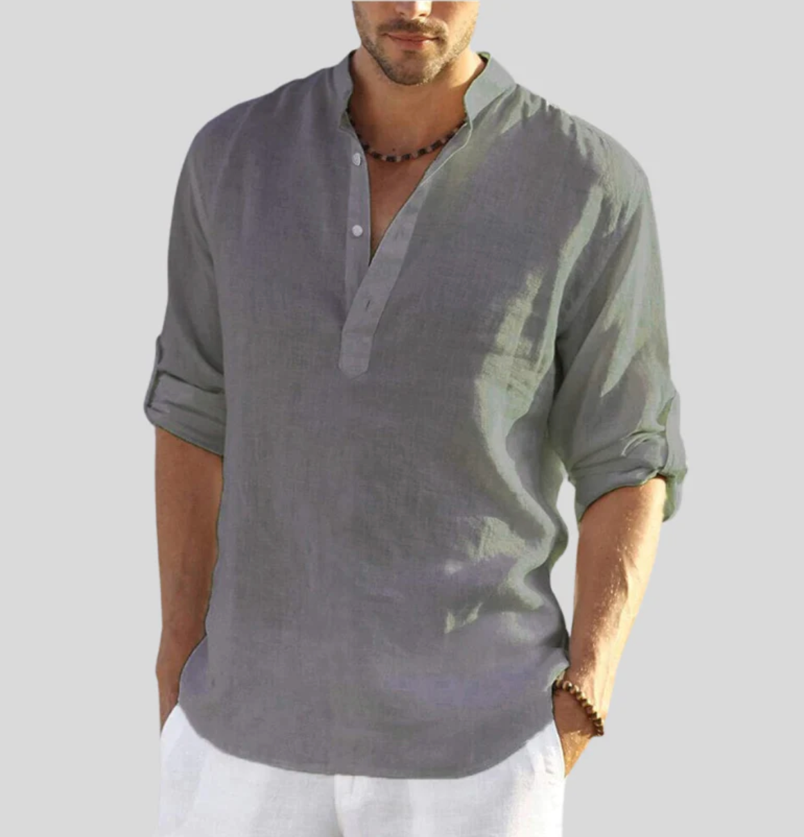 Image of Kirk | Men's Long Sleeve Henley Shirt