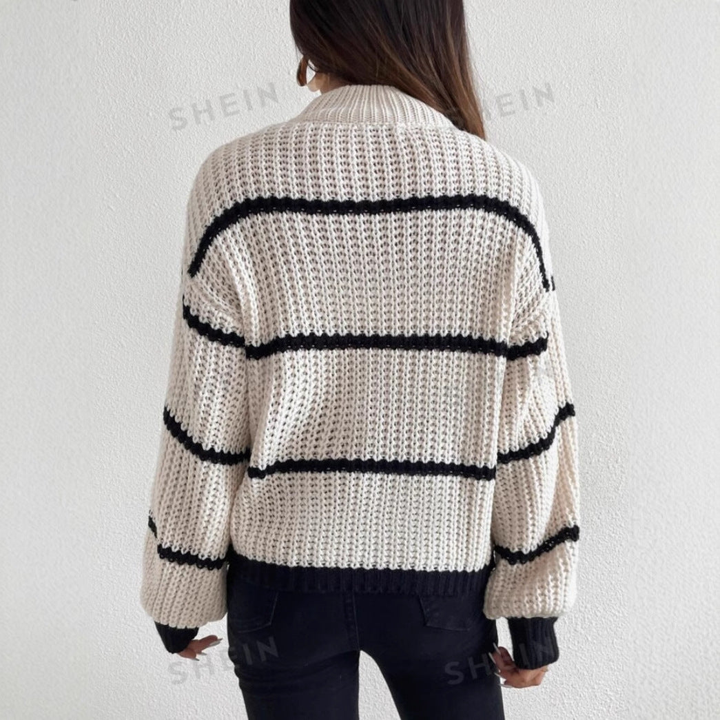 Image of Kristen | Women's Striped Crew Neck Sweater