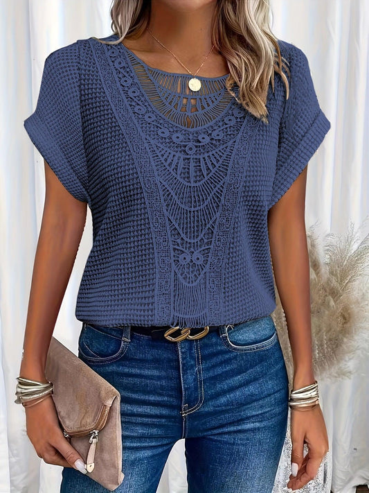 Image of Kristin | Women's Lace Short Sleeve Casual Top