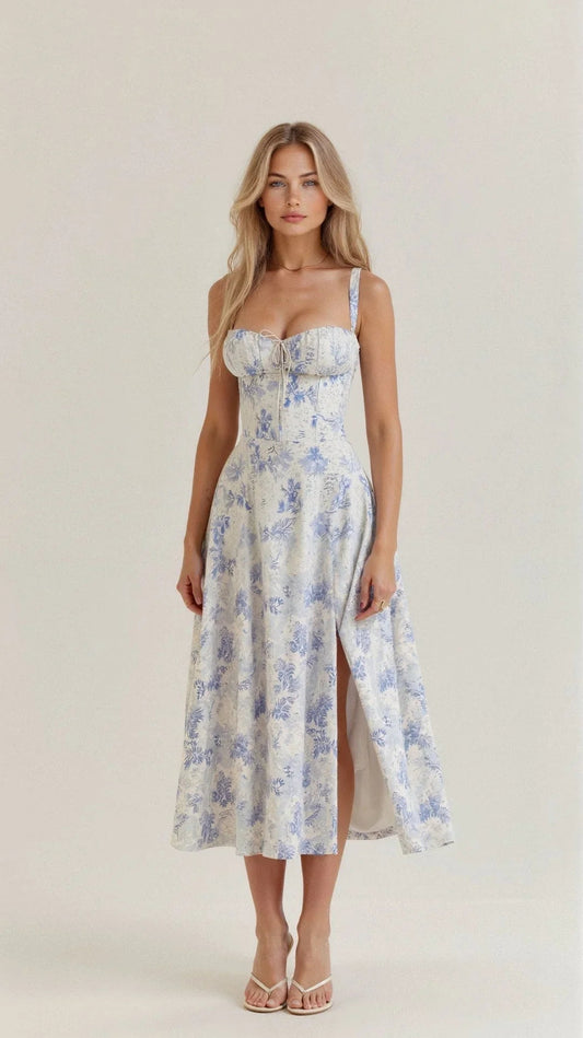 Image of Kylie | Women's Spaghetti Strap A-Line Midi Dress