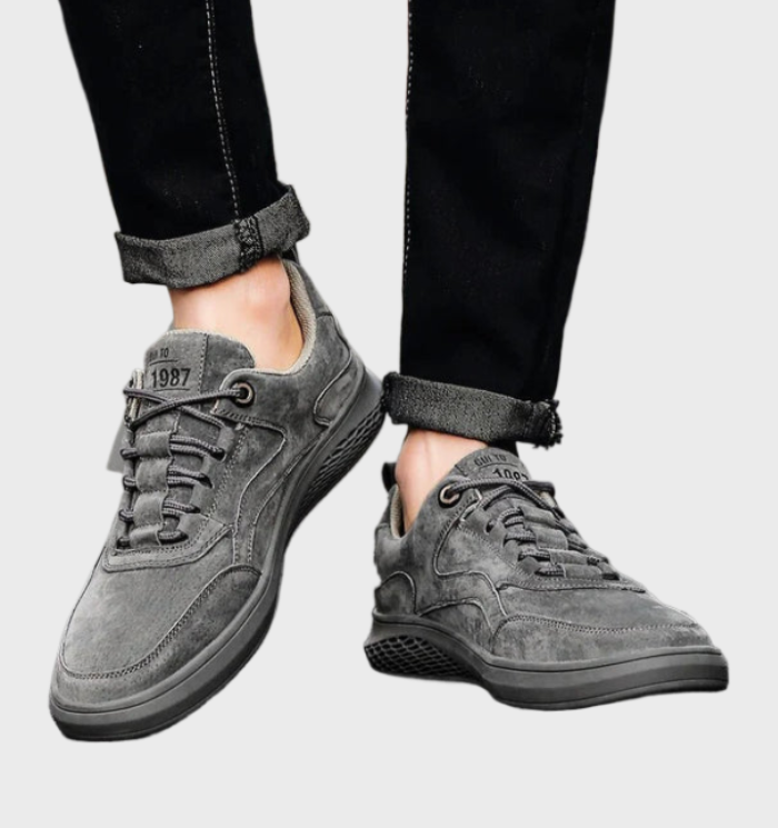 Lace-Up Leather Sneakers