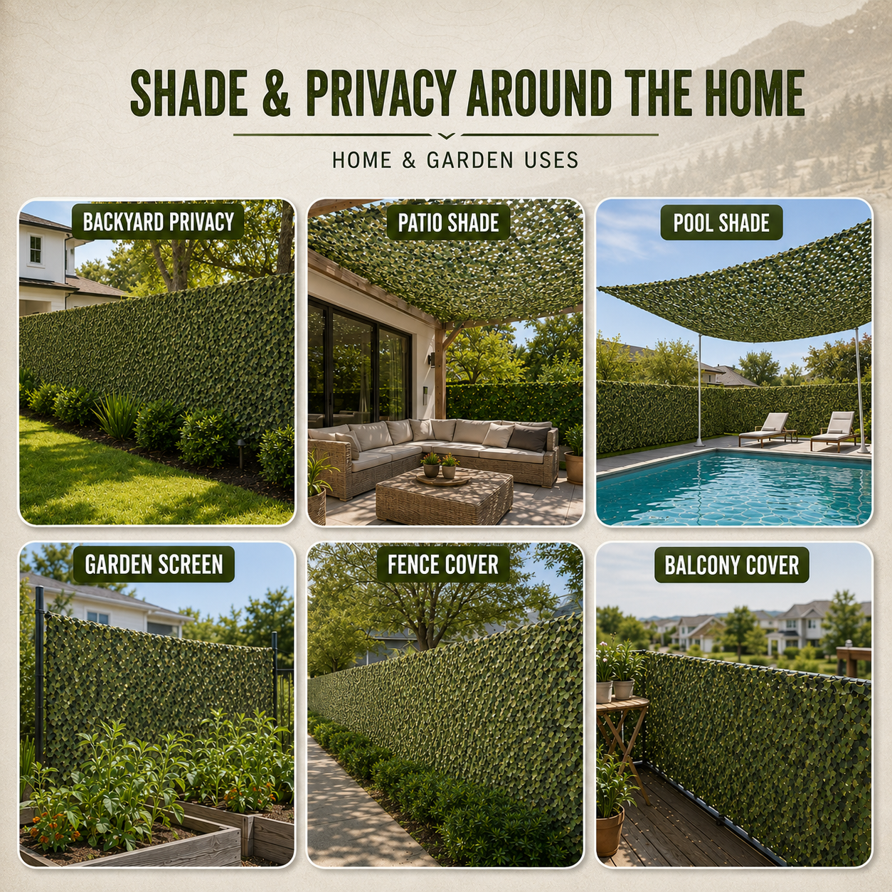 Large Camouflage Mesh Roll
