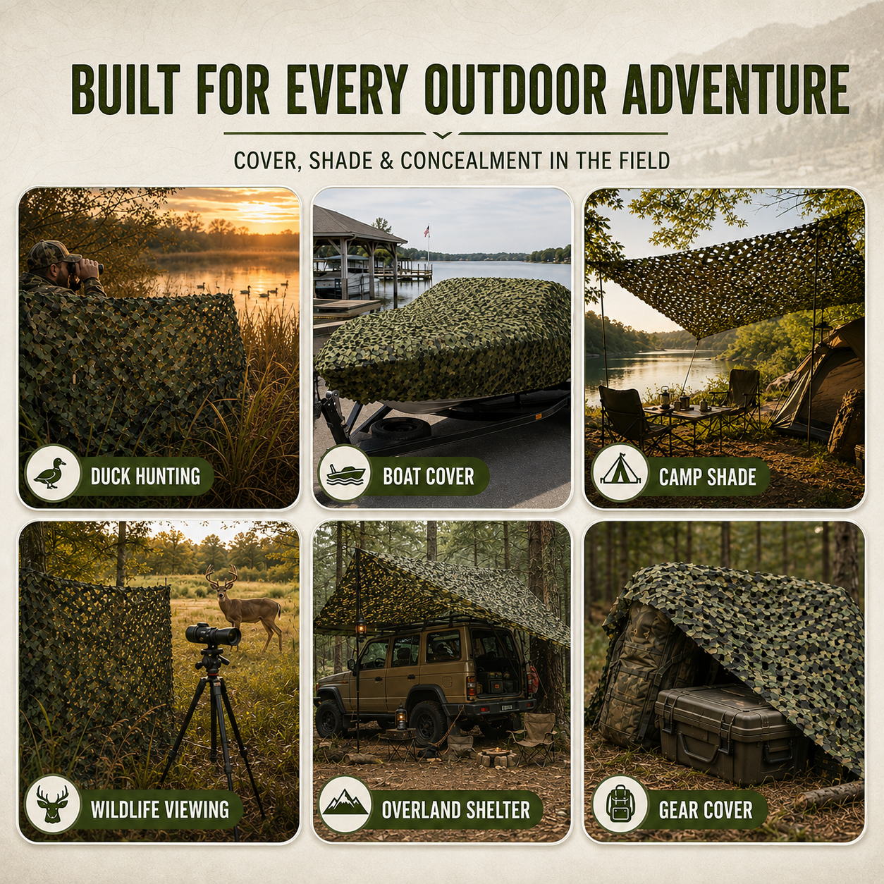 Large Camouflage Mesh Roll