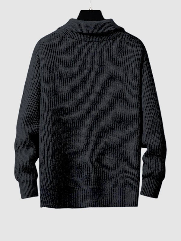 Image of Lawrence | Men's Quarter-Zip Ribbed Knit Sweater