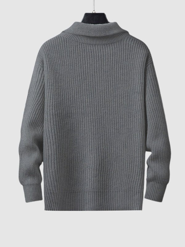 Image of Lawrence | Men's Quarter-Zip Ribbed Knit Sweater