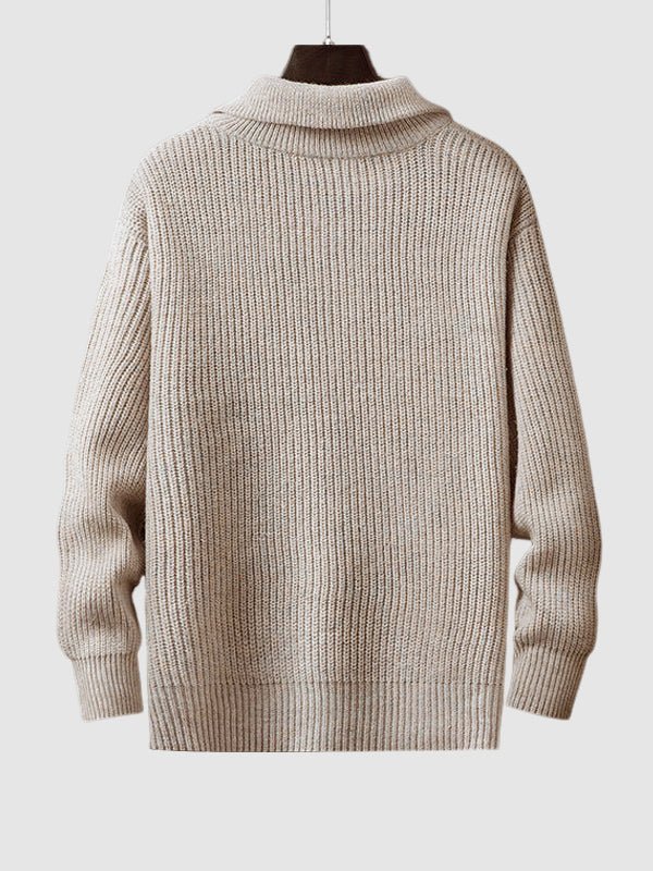 Image of Lawrence | Men's Quarter-Zip Ribbed Knit Sweater