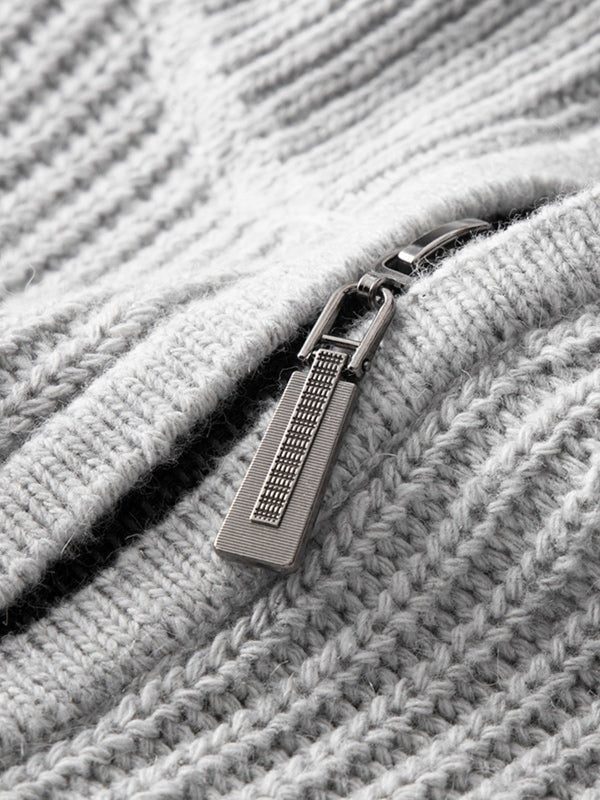 Image of Lawrence | Men's Quarter-Zip Ribbed Knit Sweater