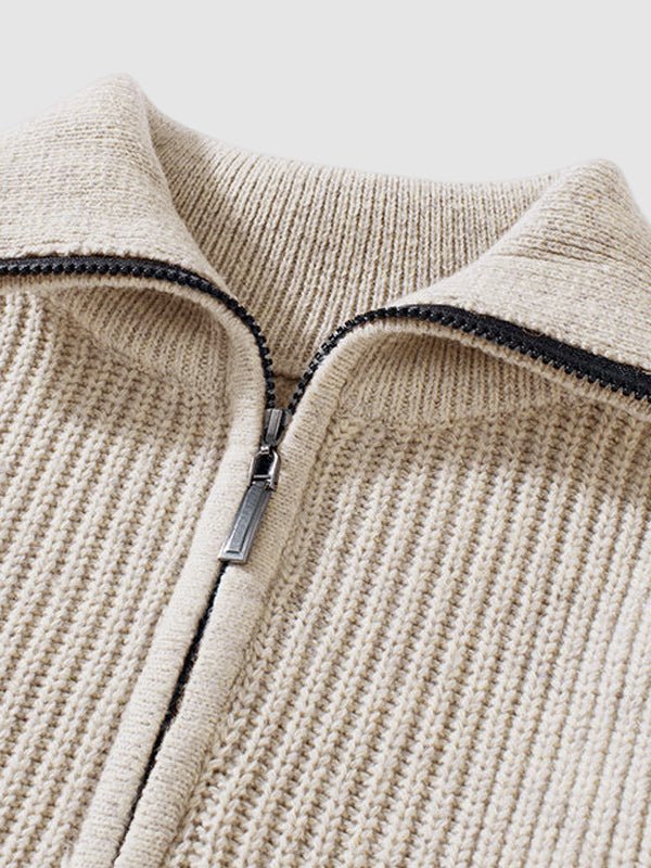 Image of Lawrence | Men's Quarter-Zip Ribbed Knit Sweater