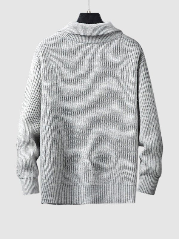 Image of Lawrence | Men's Quarter-Zip Ribbed Knit Sweater