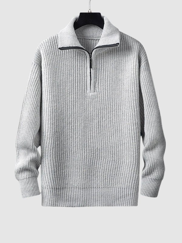 Image of Lawrence | Men's Quarter-Zip Ribbed Knit Sweater