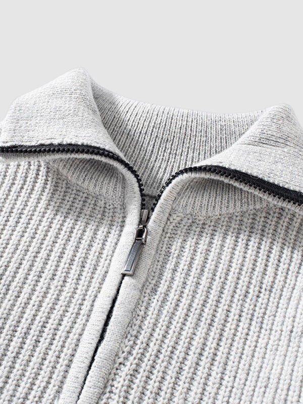 Image of Lawrence | Men's Quarter-Zip Ribbed Knit Sweater