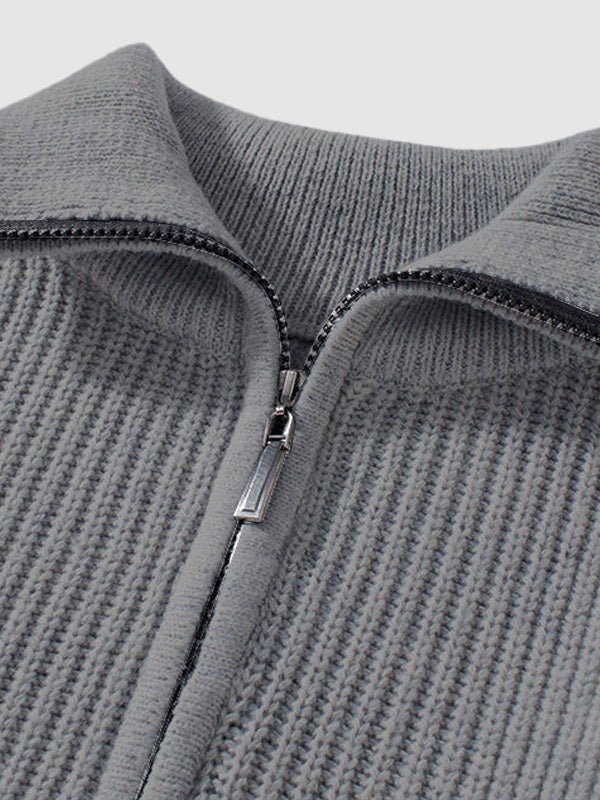 Image of Lawrence | Men's Quarter-Zip Ribbed Knit Sweater