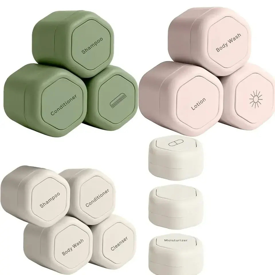 Leakproof Stackable Silicone Travel Toiletry Jars