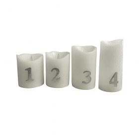LED Advent Candles with Timer and Remote Control - 4-Pack - 3D Flame