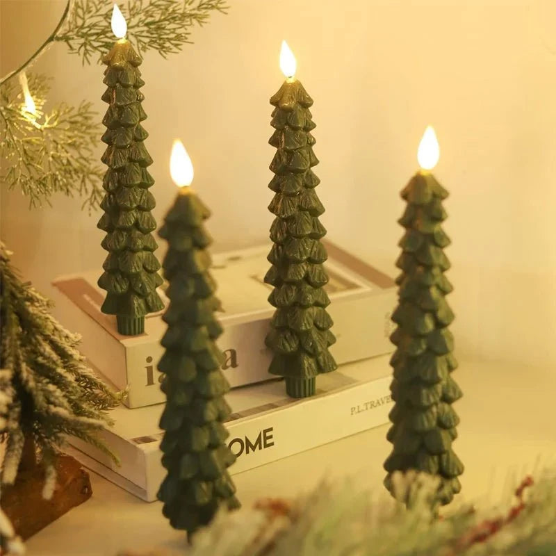 LED Christmas Candles with Remote Control and Adjustable Brightness – Flameless Paraffin Design
