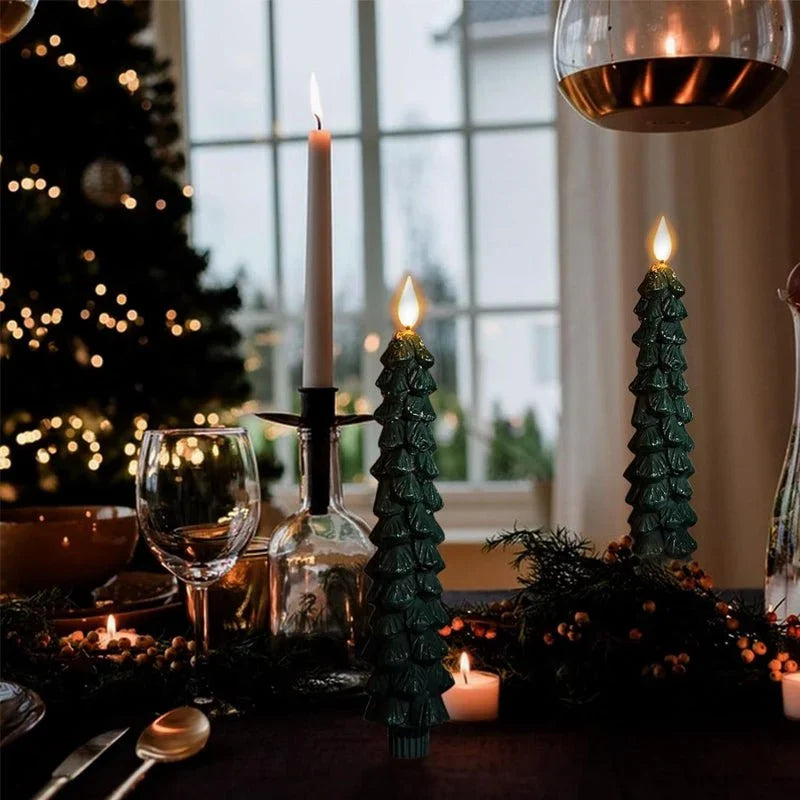 LED Christmas Candles with Remote Control and Adjustable Brightness – Flameless Paraffin Design