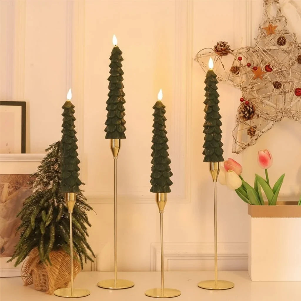 LED Christmas Candles with Remote Control and Adjustable Brightness – Flameless Paraffin Design