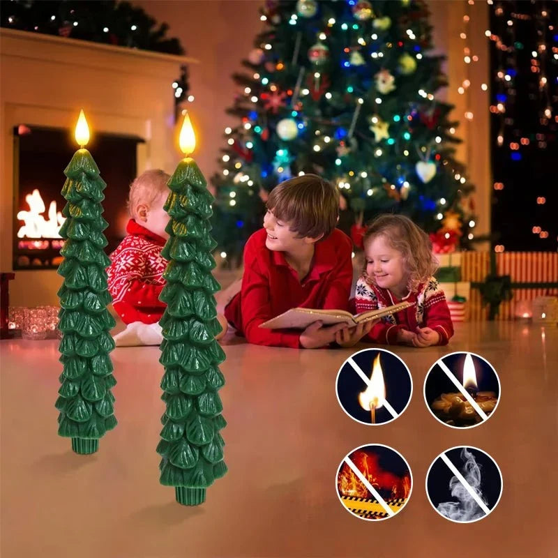 LED Christmas Candles with Remote Control and Adjustable Brightness – Flameless Paraffin Design