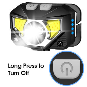 LED Headlamps with Motion Sensor - Rechargeable, Waterproof - Pack of 2