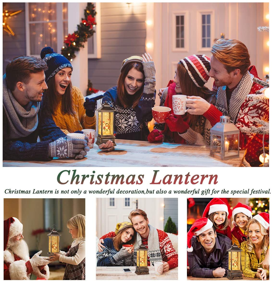 LED Lighted Rotating Christmas Lantern