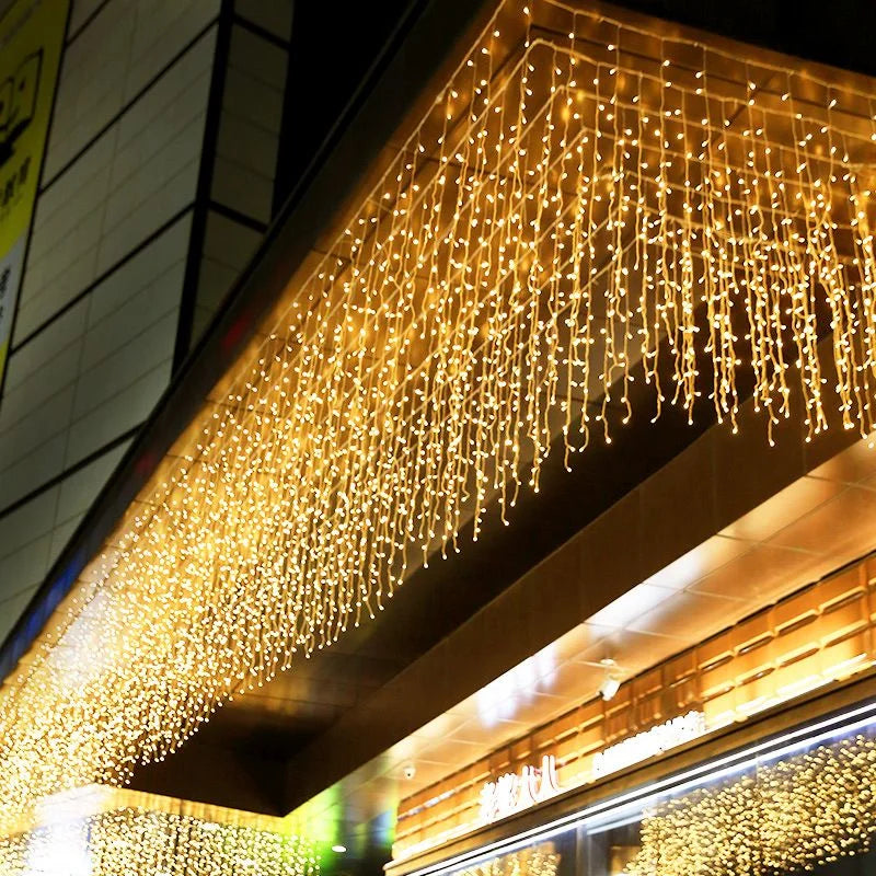 LED Outdoor Icicle String Lights 4.8 m, Waterproof Christmas Lights