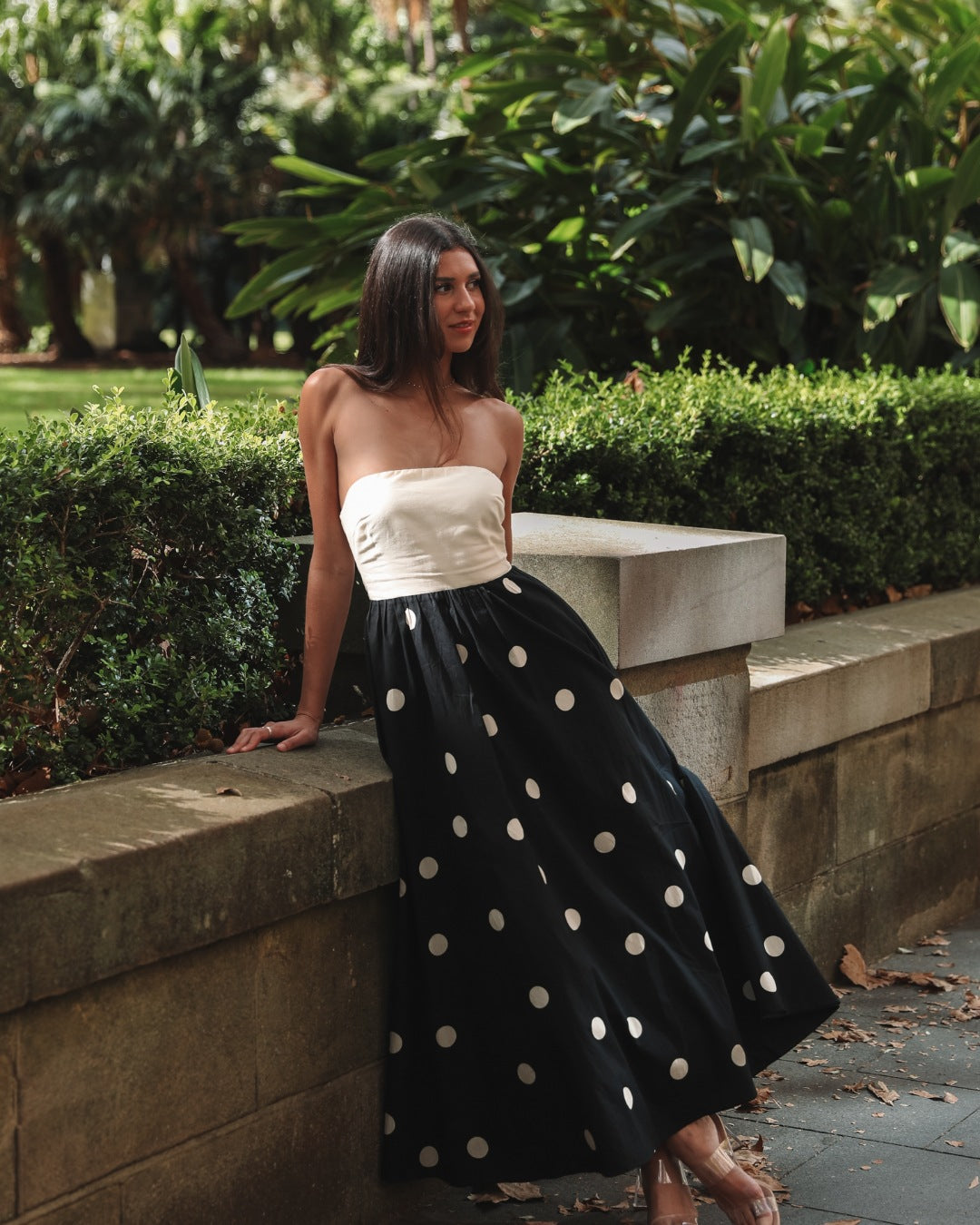 Image of Lena | Women's Strapless A-Line Midi Dress