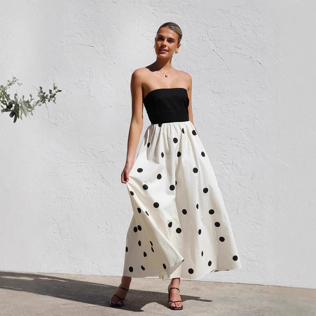 Image of Lena | Women's Strapless A-Line Midi Dress