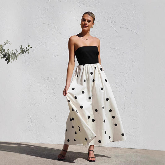 Image of Lena | Women's Strapless A-Line Midi Dress