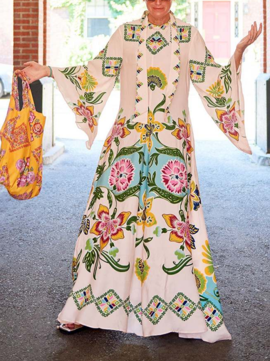 Image of Leslie | Women's Long Sleeve Floral Maxi Dress