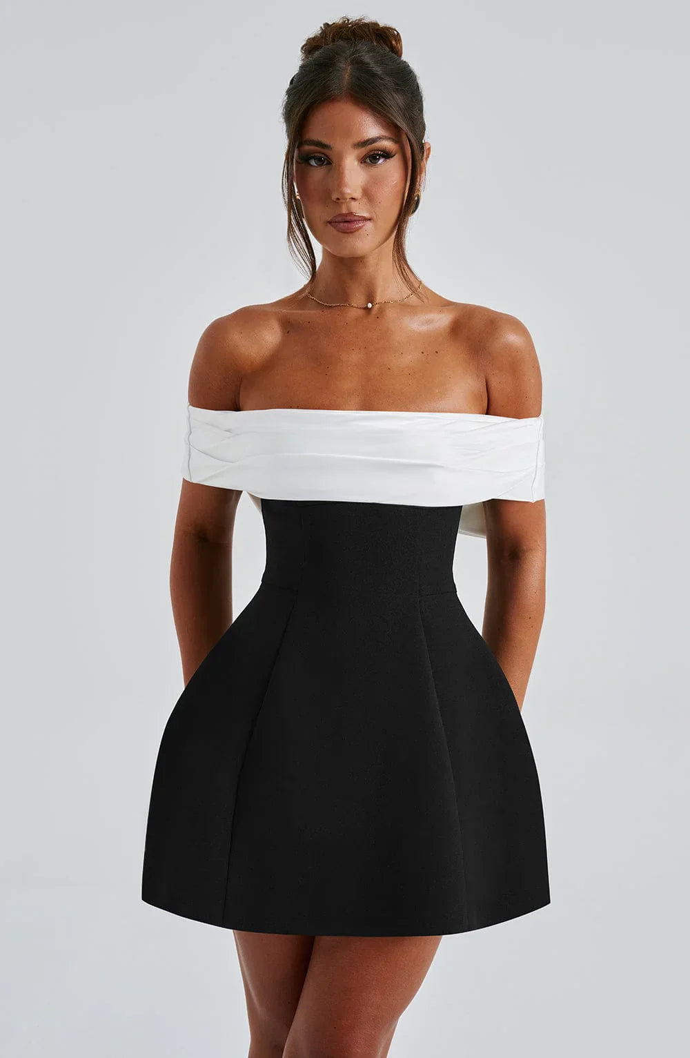 Image of Libby | Women's Off-Shoulder A-Line Mini Dress