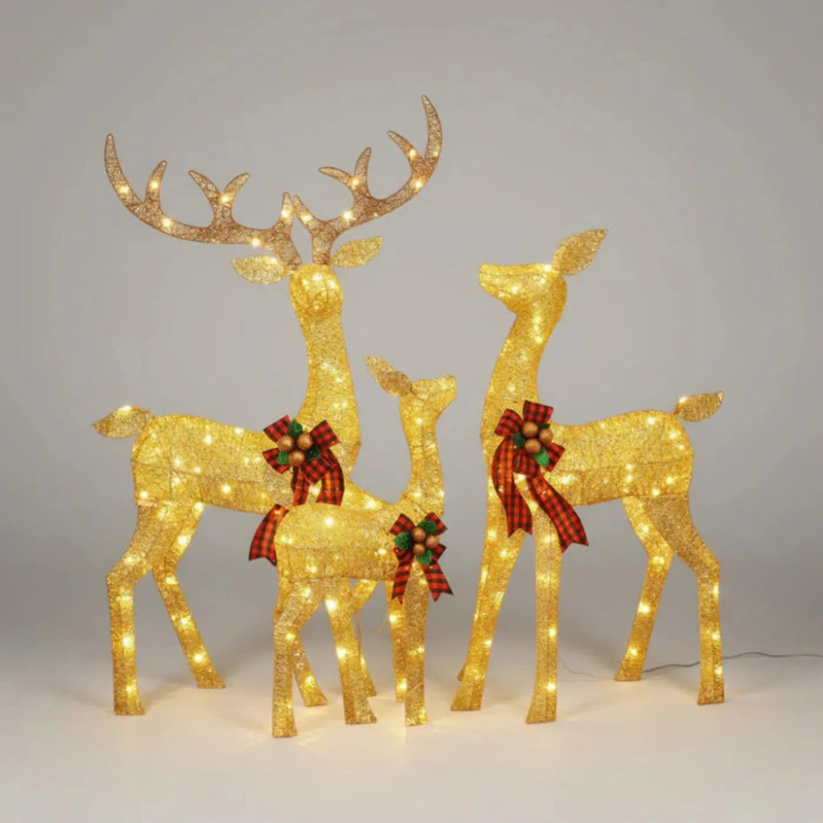 Light-Up LED Reindeer Family Christmas Decoration