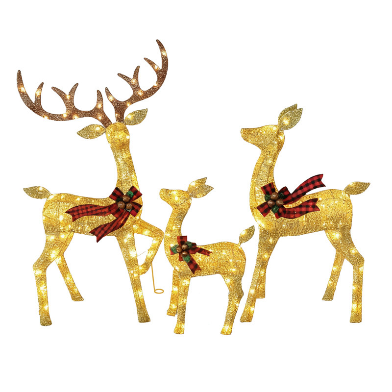 Light-Up LED Reindeer Family Christmas Decoration