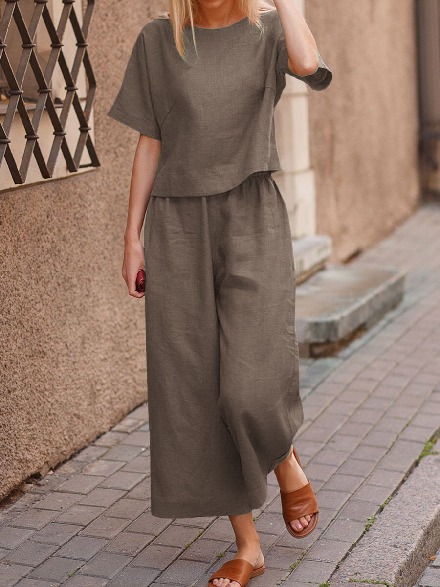 Lightweight Linen Top and Pants Set