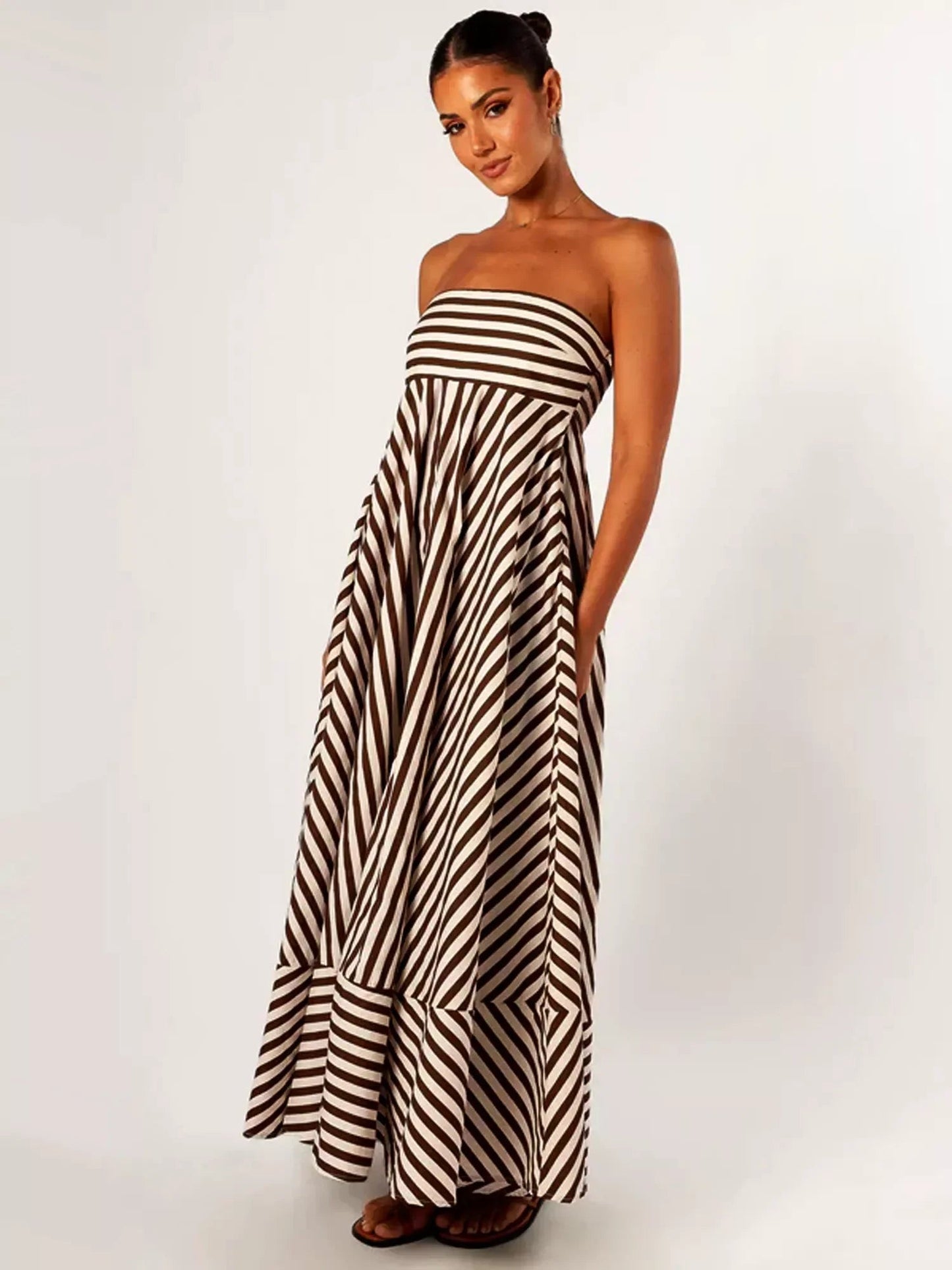 Image of Lilly | Women's Strapless A-Line Maxi Dress