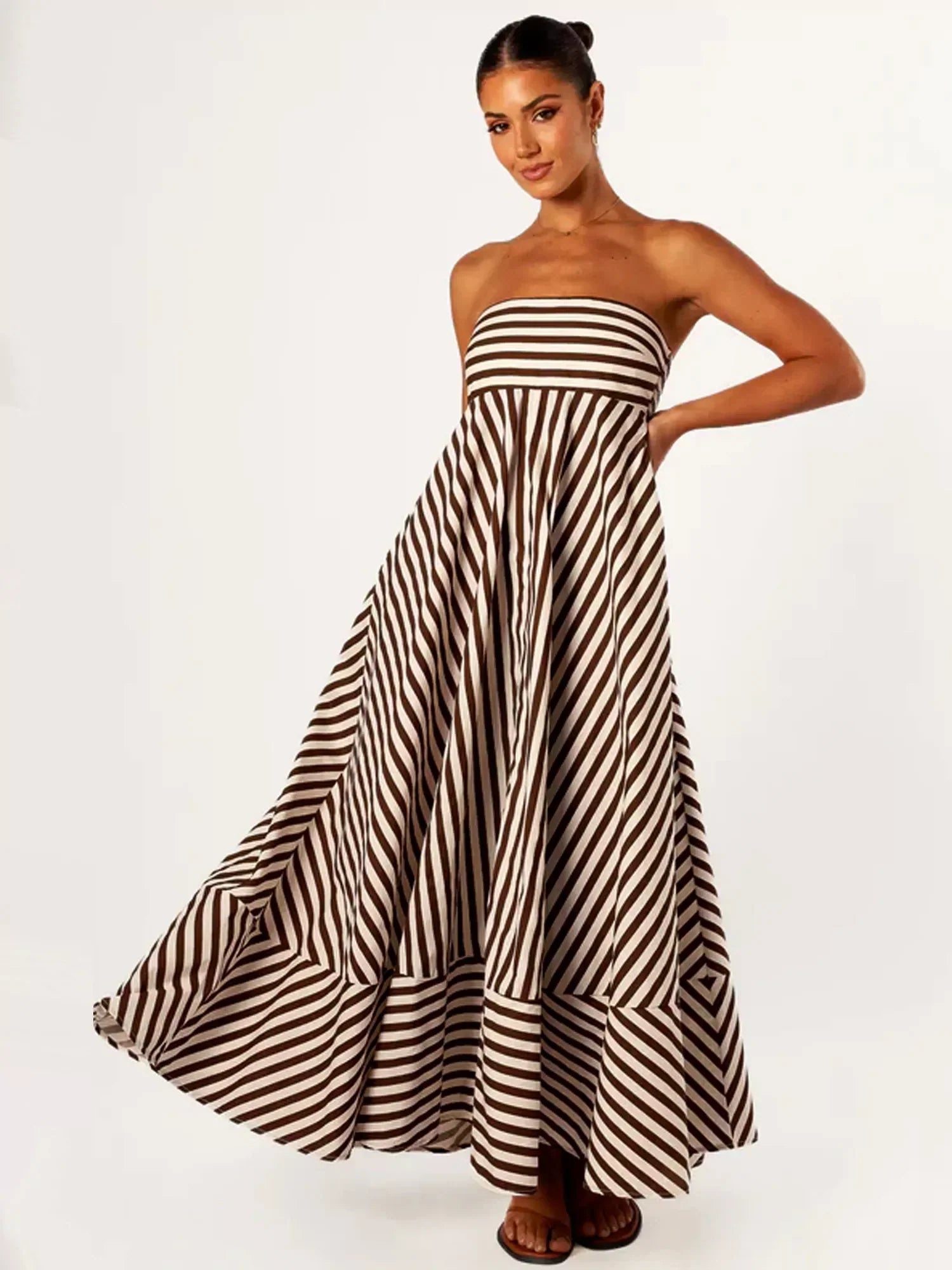 Image of Lilly | Women's Strapless A-Line Maxi Dress