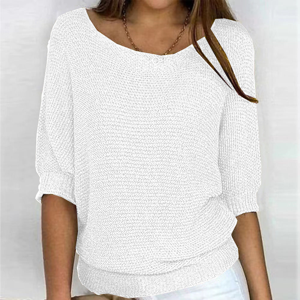 Image of Lilly | Women's Three Quarter Sleeve Relaxed Fit Sweater